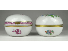 Régi sérült Herendi porcelán bonbonier 2 darab