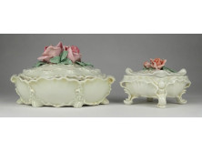 Régi sérült ENS porcelán bonbonier 2 darab
