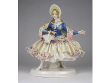 Régi nagyméretű sérült ENS porcelán figura 19.5 cm