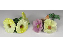 Régi sérült ritka nagyméretű Herendi porcelán virág 2 darab