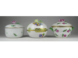 Régi sérült Herendi porcelán bonbonier 3 darab