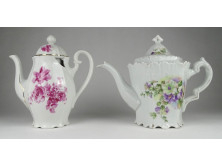 Régi sérült porcelán teakiöntő teáskancsó 2 darab