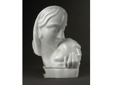 Art deco Szakmáry Hollóházi kerámia Madonna ~1940