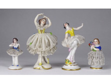 Régi porcelán mini balerina 4 darab