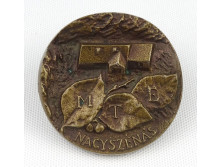 MTE Magyar Turista Egyesület Nagyszénás bronzplakett 7.3 cm