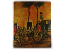 Francia kasírozott táblakép 38 x 31.5 cm