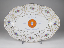 Csanádi Árpád Központi Sportiskola Hollóházi porcelán tál 19.5 x 27.5 cm
