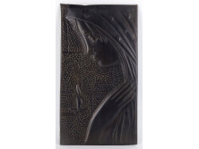Régi fekete réz modern madonna falikép 31.5 x 17.5 cm