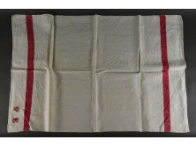 Hímzett monogramos lenvászon anyag 58 x 87 cm
