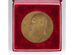 Régi Igor Kurcsatov bronz plakett dobozában