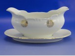 Jelzett aranyozott porcelán mártásos tál