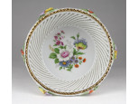 Jelzett fonott porcelán virágkosár 6.5 x 14 cm