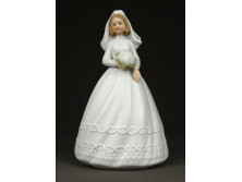 Lefton biszkvit porcelán menyasszony zenélő szerkezetes figura 18 cm - Mendelssohn
