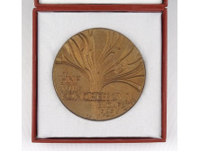 Hazafias népfront bronz plakett dobozában 1985