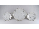 Régi aranyozott porcelán süteményes készlet