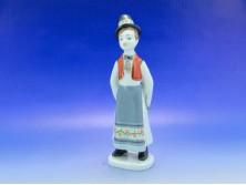 Régi hollóházi porcelán legény 18 cm