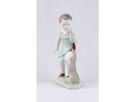 Jelzett Aquincumi porcelán figura kisfiú nyuszival 14 cm