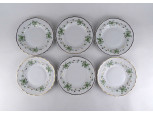Erika mintás Hollóházi aranyozott porcelán süteményes tányér készlet 6 darab