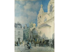 Párizsi utcarészlet - Eglise Russe Paris - keretezett nyomat