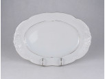 Régi, aranyozott, fehér lengyel Wawel porcelán pecsenyés tál kínáló