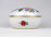 Jelzett kalocsai aranyozott porcelán bonbonier 9.3 cm