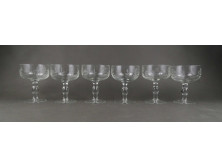Hibátlan talpas csiszolt pezsgős pohár készlet 6 darab 12 cm