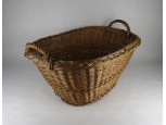 Hatalmas fonott füles vessző kosár 70 x 50 x 38 cm