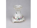 Egyállásos virágmintás aranyozott Hollóházi porcelán gyertyatartó