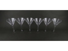 Régi csiszolt üveg martinis pohár készlet 6 darab 