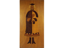 Régi csikóslegény intarziakép 51 x 26 cm