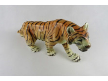 Hatalmas jelzett Royal Dux porcelán tigris szobor - sérült - 42 cm