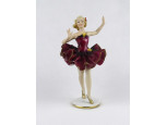 Régi német Dresden porcelán csipkeszoknyás balerina figura