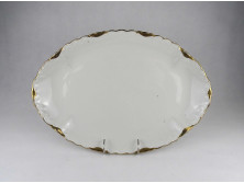 Régi nagyméretű jelzett cseh TK Thun porcelán pecsenyés tál 42 cm