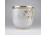 Antik nagyméretű kézzel festett papagájos porcelán kaspó 17.2 x 18 cm - Sérült