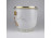 Antik nagyméretű kézzel festett papagájos porcelán kaspó 17.2 x 18 cm - Sérült