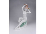 Régi Aquincum porcelán fésülködő akt szobor 22 cm