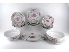 Régi német rózsaszín virágmintás Henneborg porcelán étkészlet 20 darab