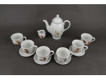 Régi, kis méretű, porcelán kávés vagy teás készlet, babakészlet, gyerekjáték 12 darab