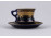 Régi kobaltkék színű, aranyozott cseh Altwien porcelán kávéscsésze