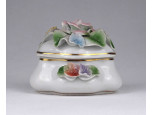 Régi rózsás porcelán bonbonier 6.5 x 8 x 6.8 cm