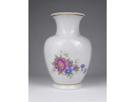 Régi virágos Hollóházi porcelán váza 15 cm