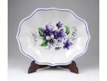 Lila virágmintás Hollóházi porcelán tálka