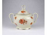 Régi német Bavaria aranyozott vajszínű porcelán bonbonier 