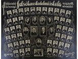 Régi fotográfia iskolai tablókép BÉKÉSCSABAI FELSŐKERESKEDELMI ISKOLA 1942-43
