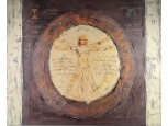 Leonardo da Vinci: Vitruvius-tanulmány modren vászonkép feszítőkereten 80 x 60 cm