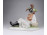 Fekvő furulyázó juhász Zsolnay porcelán figura 19 cm