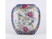 Keleti madaras porcelán váza 16.5 cm