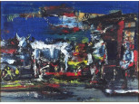 Kapcsa János : Szürkemarhák 71 x 53 cm