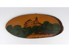Fatáblára festett látkép - Pieskowa Skala Ojców - falidísz 32.5 x 13.5 cm