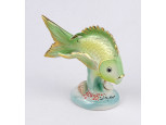 Régi Drasche porcelán aranyhal 10 cm